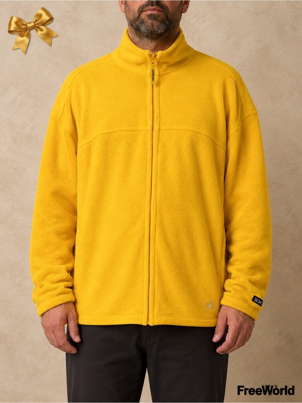 Free World WS Tri Tec 2000 Full Zip Plush OverJacket Marigold Yellow Size Medium